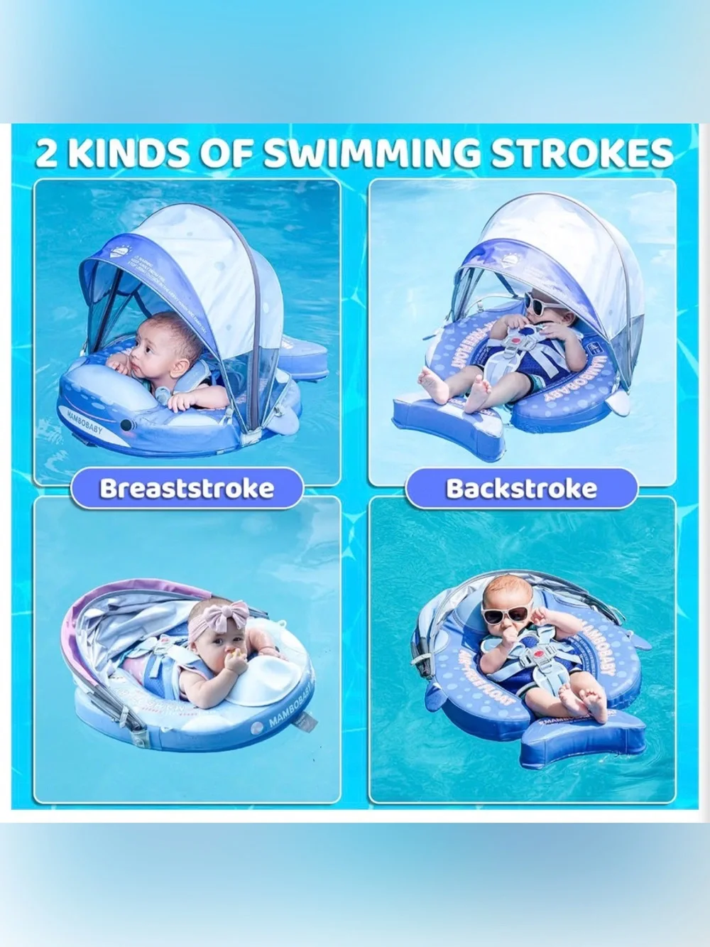 NWT - Mambobaby Float Ultra Infant Float Toddler Float Baby Float Blue Shark